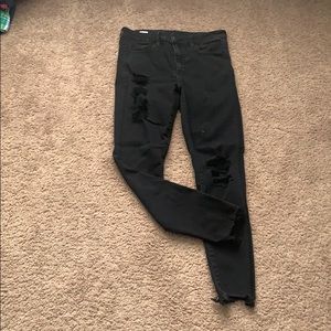 American eagle black torn jegging 12L